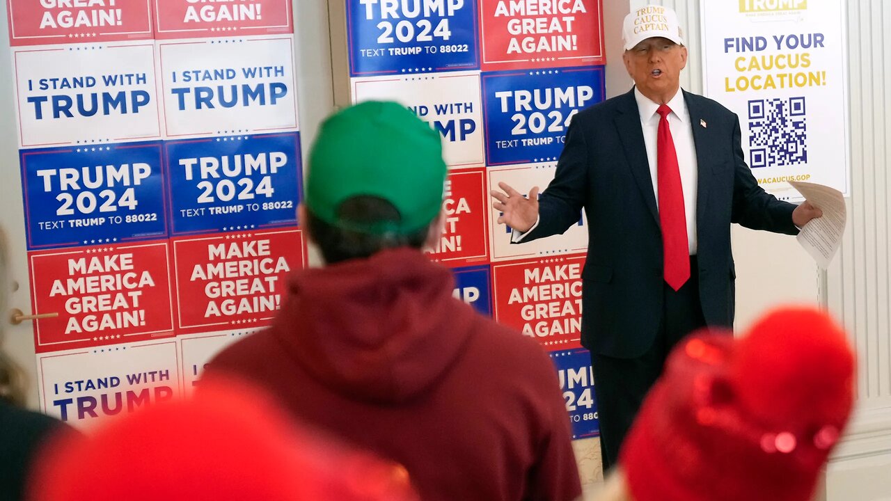 Former US President Donald Trump (remarks in Indianola, IA)