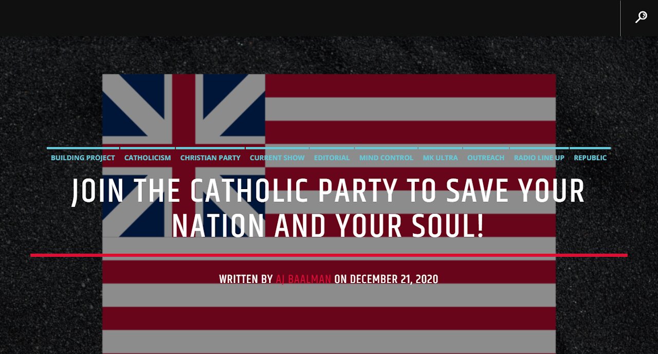 Join The Catholic Party To Save Your Nation and Your Soul!