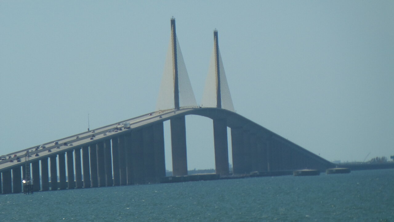 DRIVING OVER THE SUNSHINE SKYWAY BRIDGE - 2017