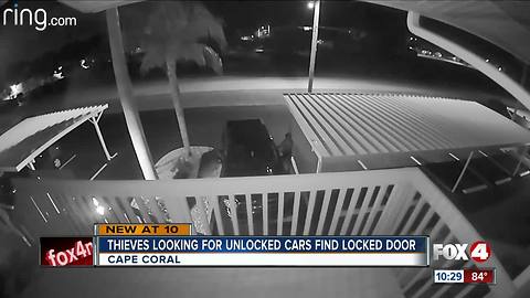 Thieves looking for unlocked cars find locked doors