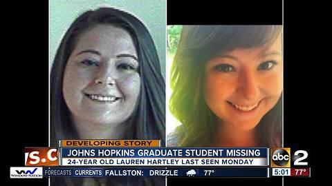 Johns Hopkins graduate student missing