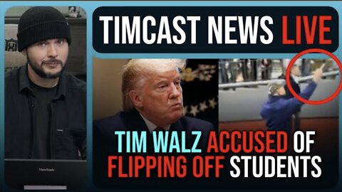 Tim Walz FLIPPED OFF STUDENTS??! Accusation Goes Viral After Democrat Gets Heckled | Timcast News