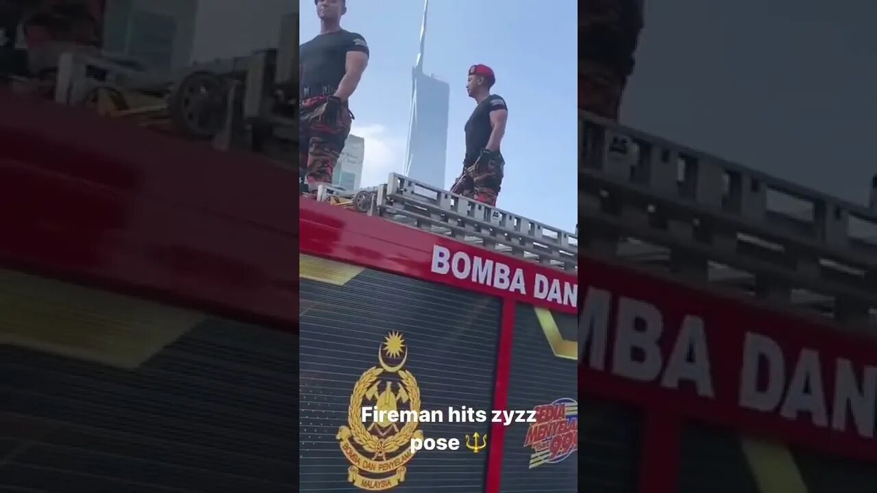 fireman hits the zyzz pose🔱 #zyzzlegacy #motivation #shorts #trending