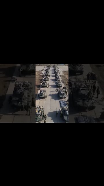 Drone video of Russian troops on standby