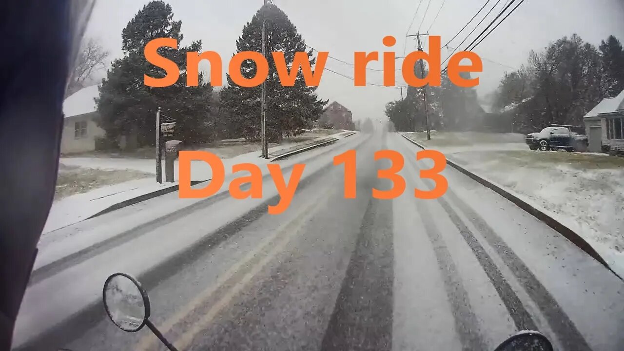 First snow motorcycle ride of 2023. Lovely Lancaster County Pennsylvania on a Honda Grom. Day 133.