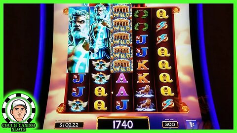 BIG WIN ON ZEUS SLOT MACHINE AT THE CASINO!!