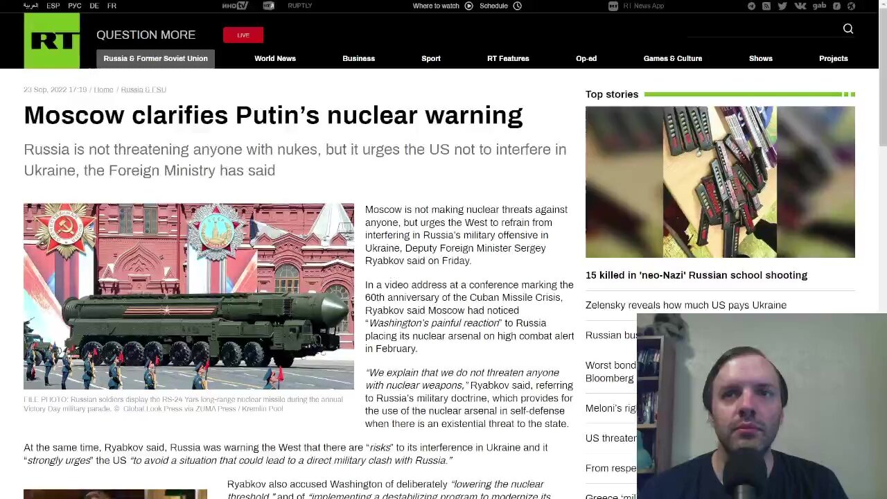 Moscow clarifies Putin’s nuclear warning, not making nuclear threats against anyone