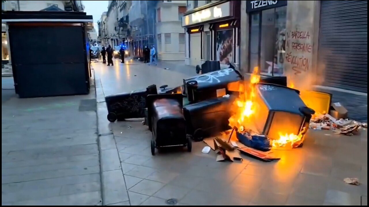 FAR LEFT RADICALS RIOTING IN FRANCE AFTER RIGHT WING LANDSLIDE VICTORIES Part 2