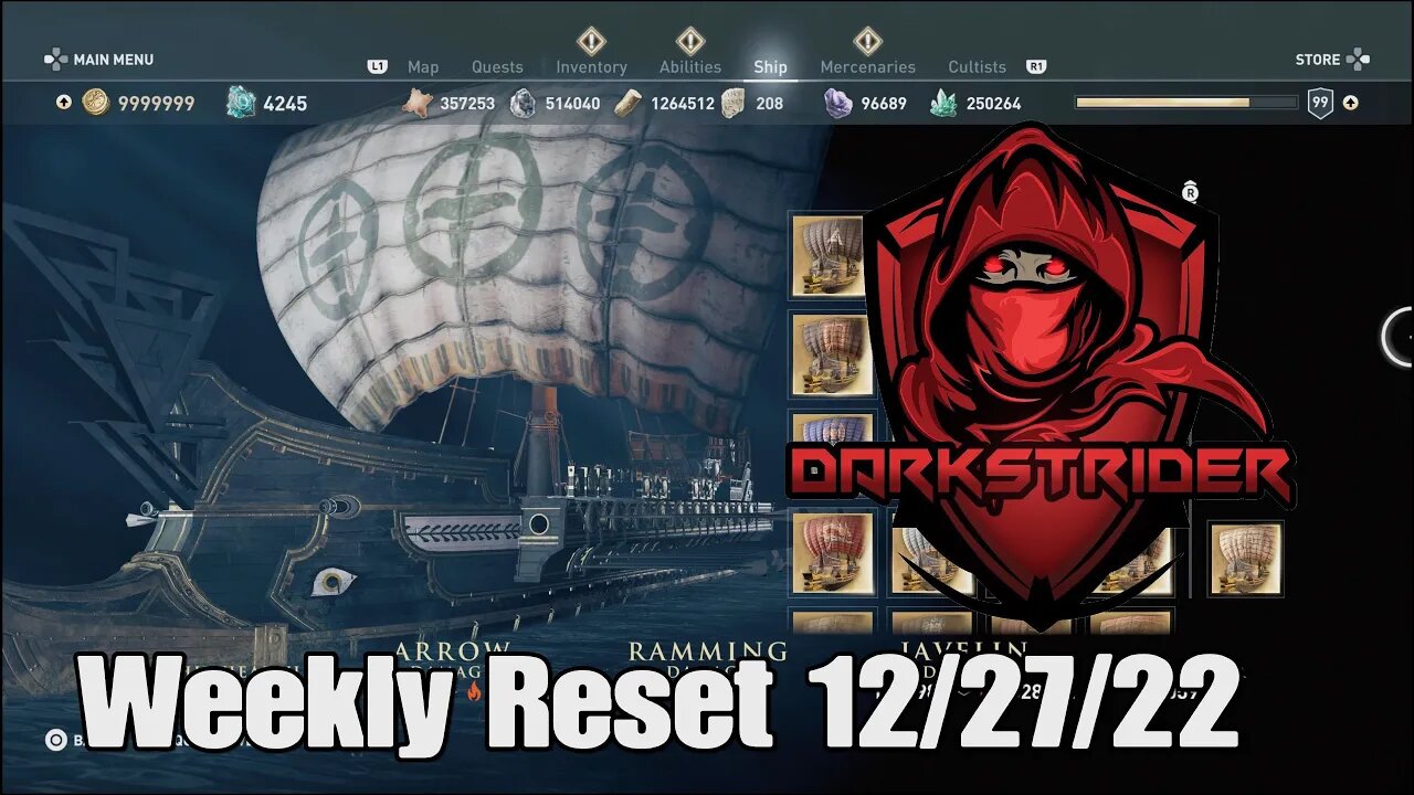 Assassin’s Creed Odyssey- Weekly Reset 12/27/22