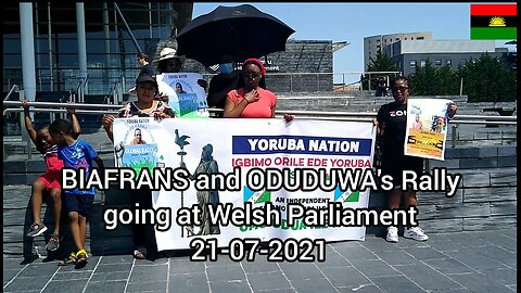 IPOB Wales and Oduduwa Liberation Movement In Cardiff at Welsh Assembly