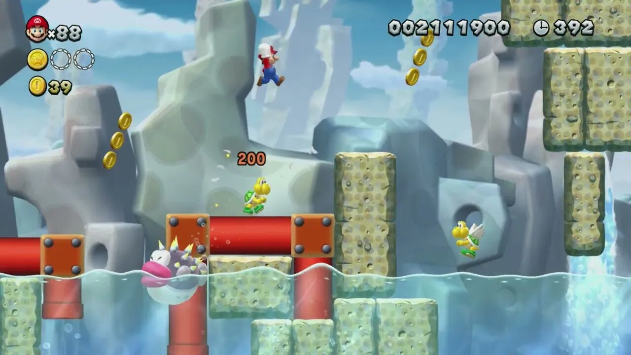 Porcupuffer Falls - New Super Mario Bros. U Deluxe (Rock Candy Mines)