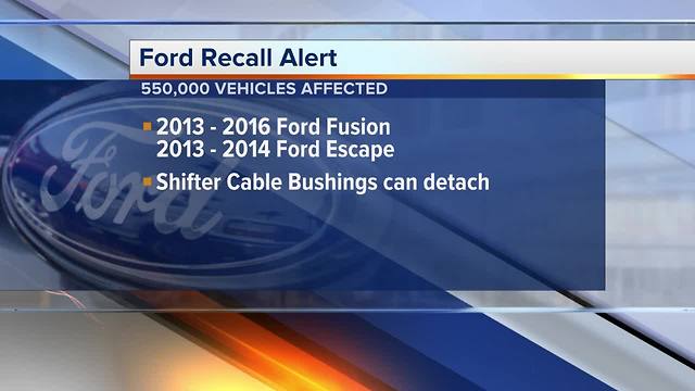 Ford issues recall for 550K Ford Fusion, Ford Escape vehicles due to rollaway risk