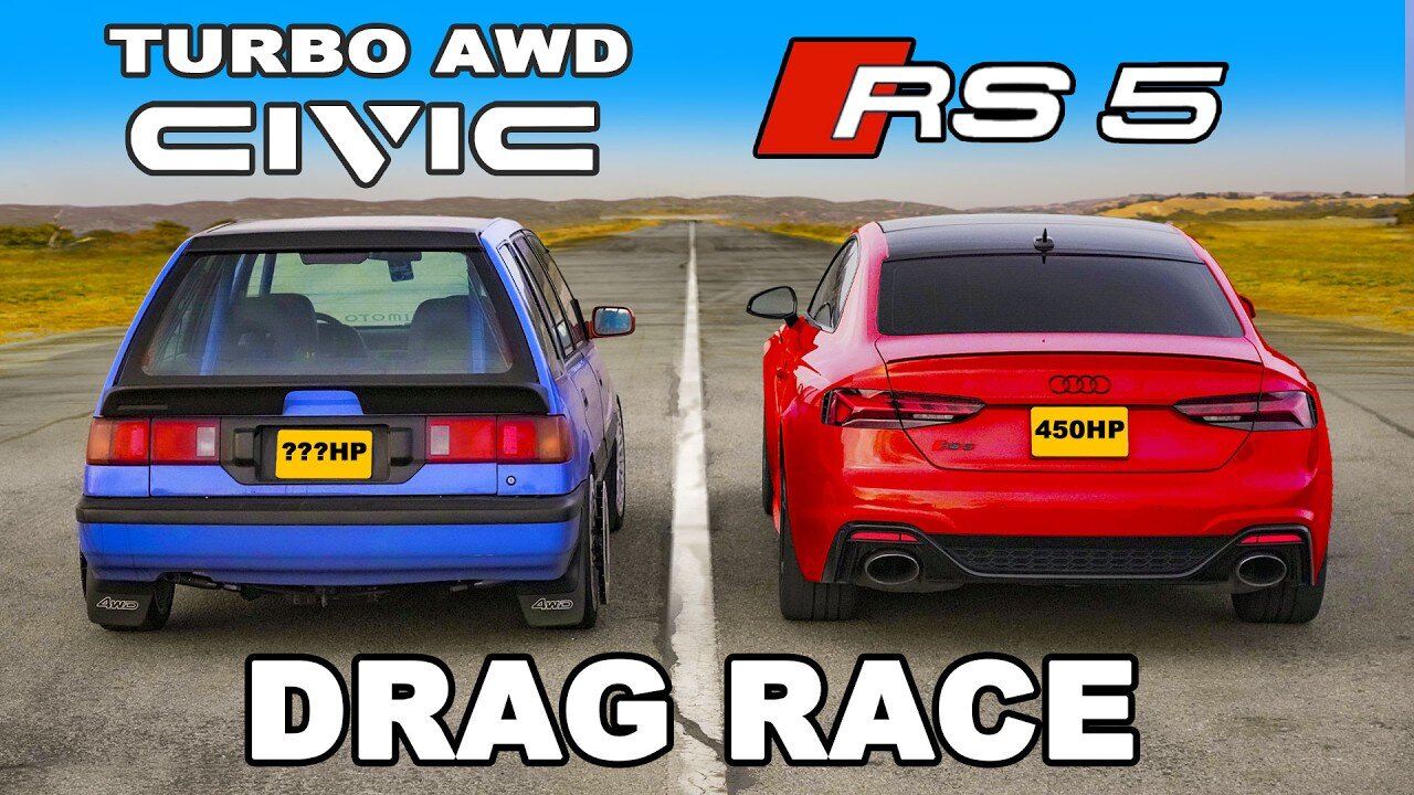 800hp AWD Civic v Audi RS5: DRAG RACE