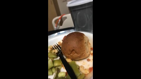 Bug crawling on hospital food