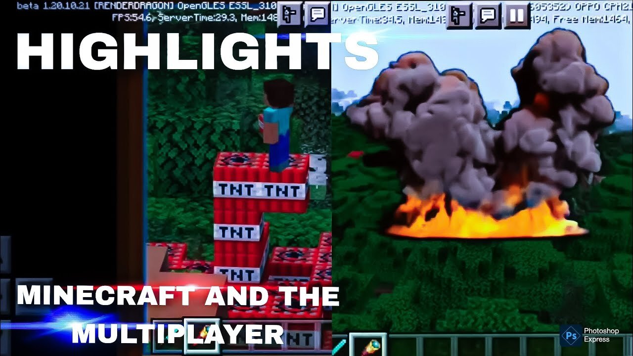Steve(3) Try Explosion for Tree - Minecraft and the Multiplayer (HIGHLIGHTS)