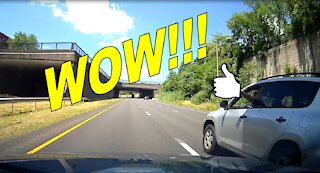 Reckless road raging driver displays universal hand gesture
