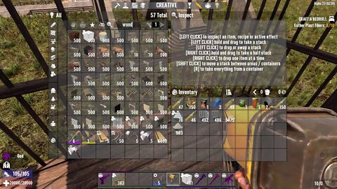 Testing 7 days to die physics and zombie AI in Creative mode