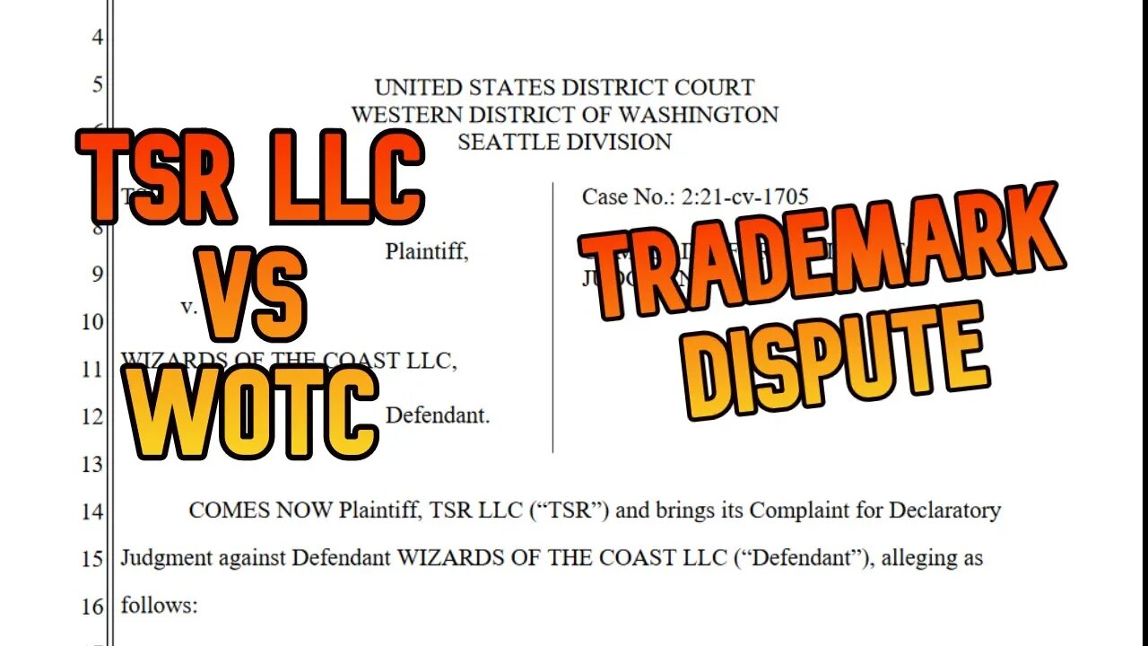 TSR Refiles Suit Against WOTC In A Trademark Dispute