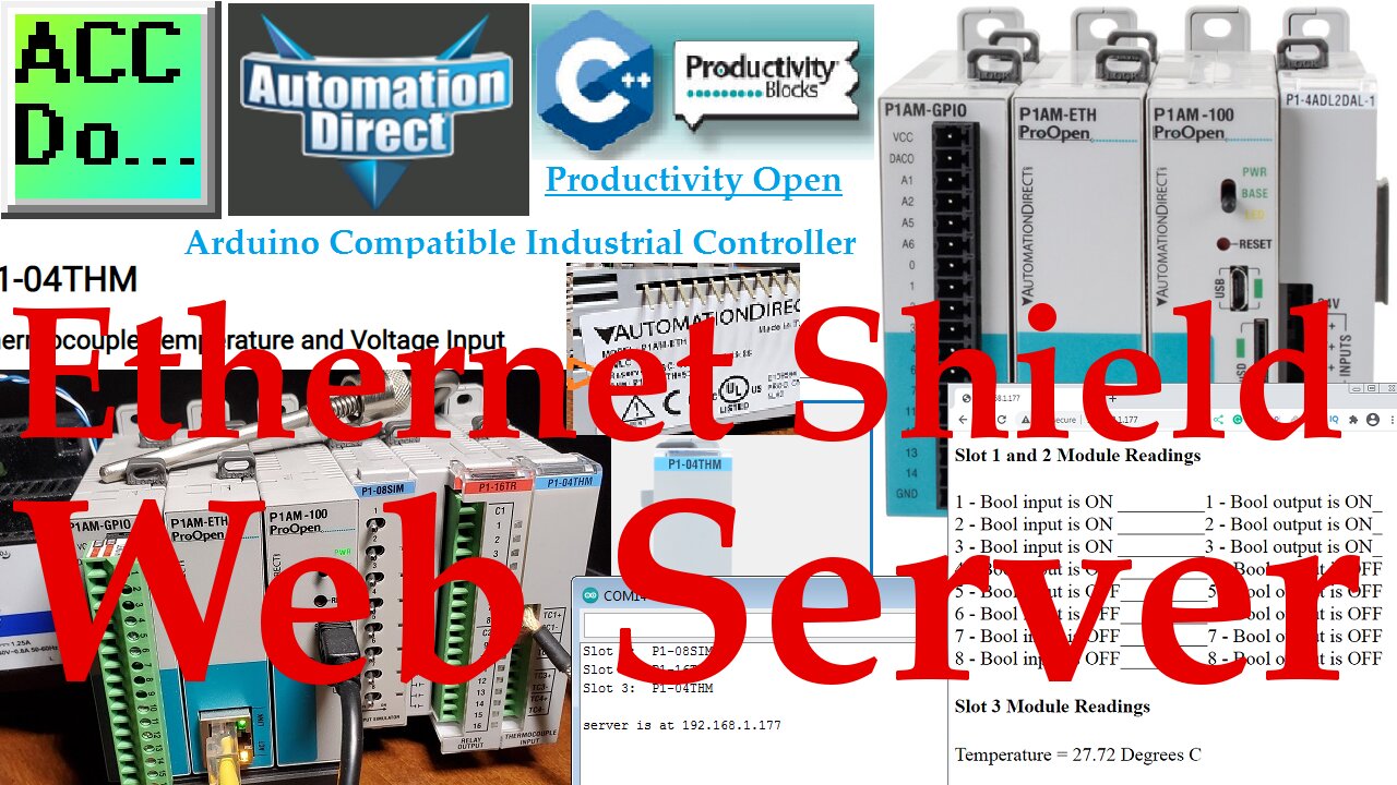 Productivity Open P1AM Arduino Ethernet Shield Web Server