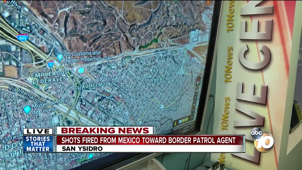 Border Patrol agent reports being fired at from Mexico