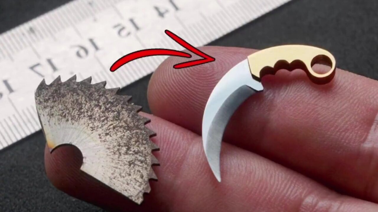 Making miniature knife from old circular blade