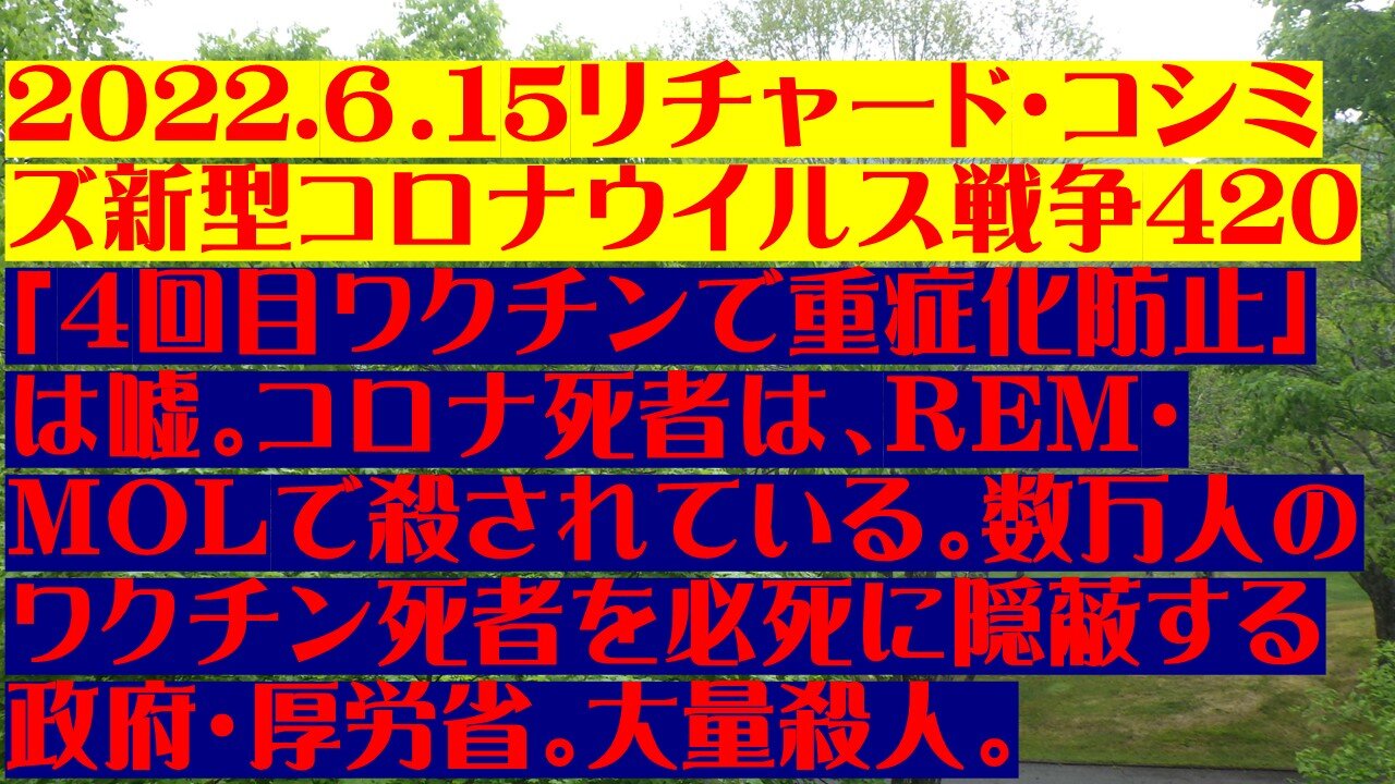 2022.６．１5リチャード・コシミズ新型コロナウイルス戦争420