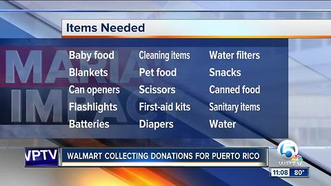 Walmart collecting donations for Puerto Rico