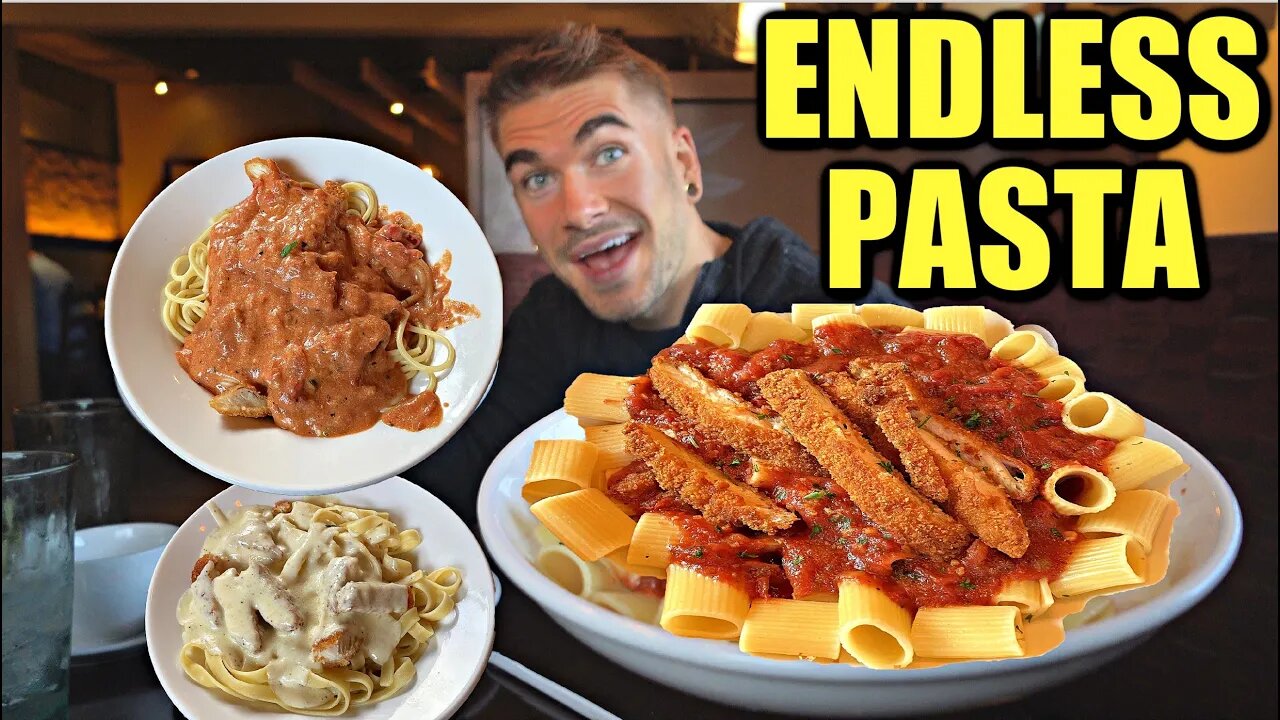 Olive Garden's "ENDLESS PASTA" EATING CHALLENGE | Famous NEVER-ENDING PASTA BOWL