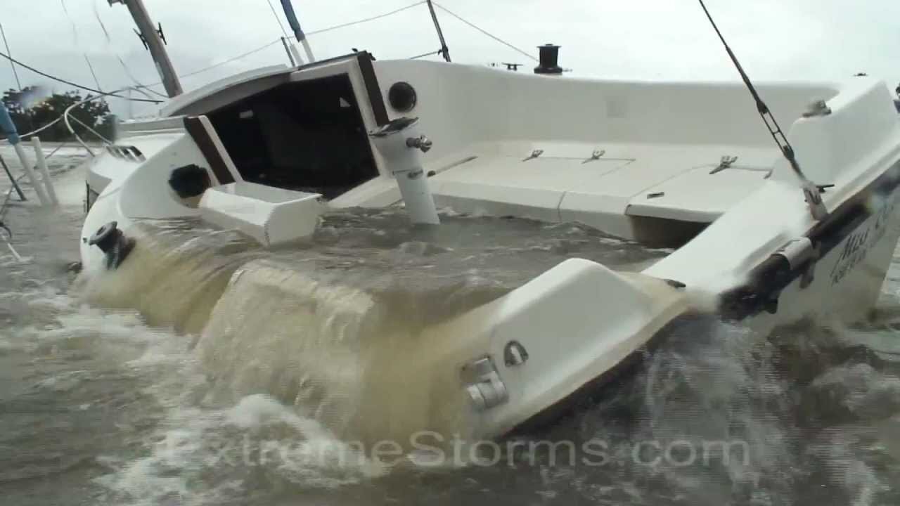 Sailboat Swamped during Hurricane Isaac