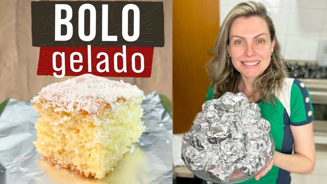 BOLO GELADO DE COCO - SUPER MACIO E MOLHADINHO NA MEDIDA CERTA - Muito fácil e prático