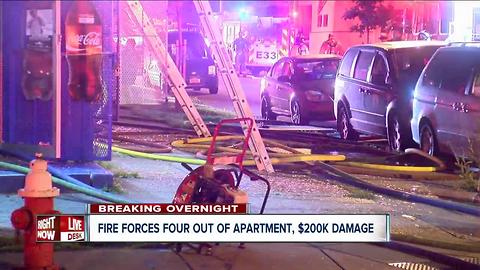 Four people forced from their apartment by overnight fire