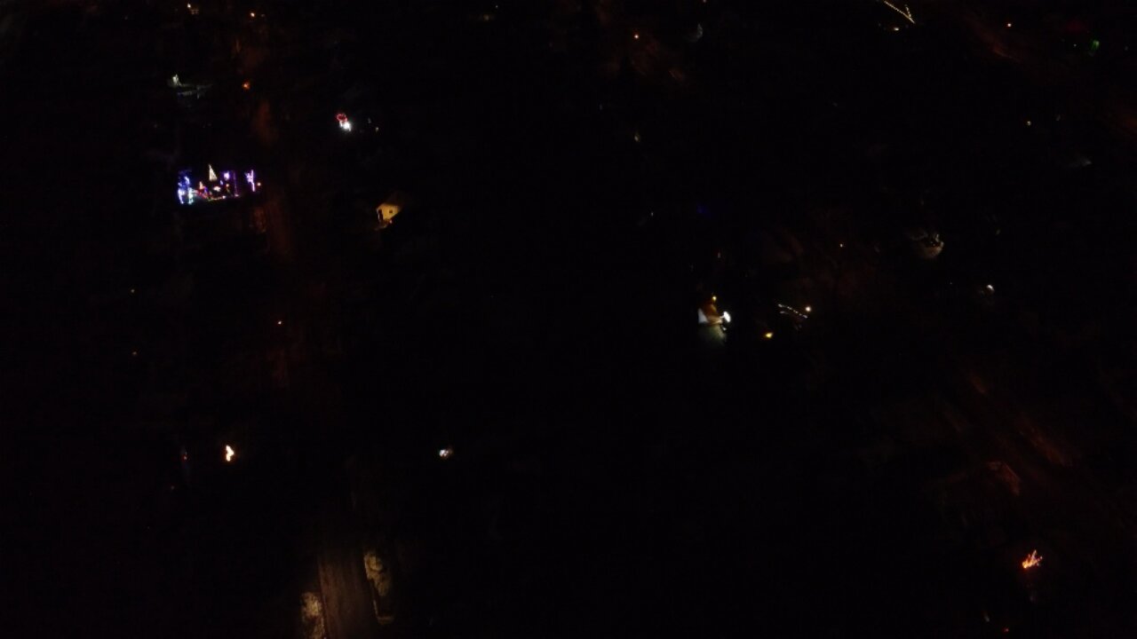 Drone Video Of Christmas Lights Over Greece, New York