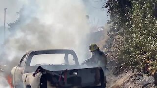 Lebec pickup truck fire