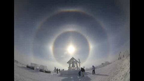 Fantástico halo observado no céu em Minnesota