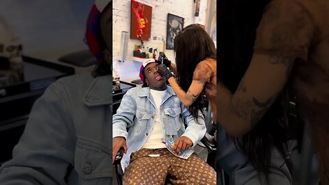 Uzi casually cheating On JT with his piercing lady