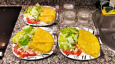 potato omelette with salad · dialectical veganism of summer +9ME 006