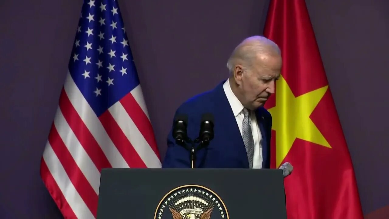 Biden Gets Distracted As He Is Being Asked A Question, Starts Wandering Out Of Camera Frame