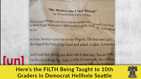 Here's the FILTH Being Taught to 10th Graders in Democrat Hellhole Seattle