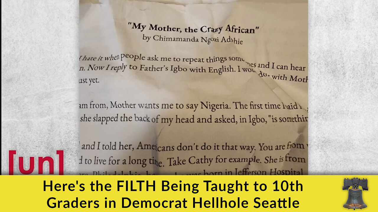 Here's the FILTH Being Taught to 10th Graders in Democrat Hellhole Seattle