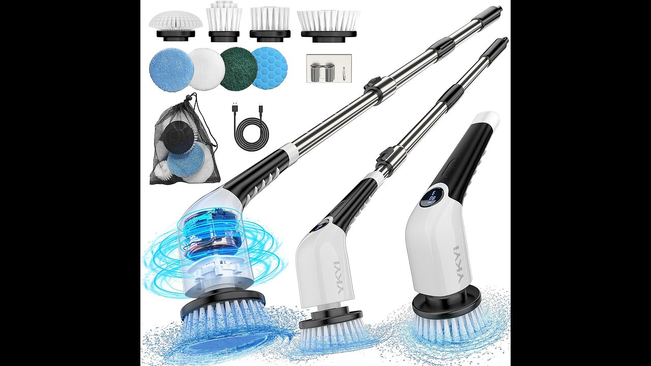 YKYI Electric Spin Scrubber,Cordless Cleaning Brush