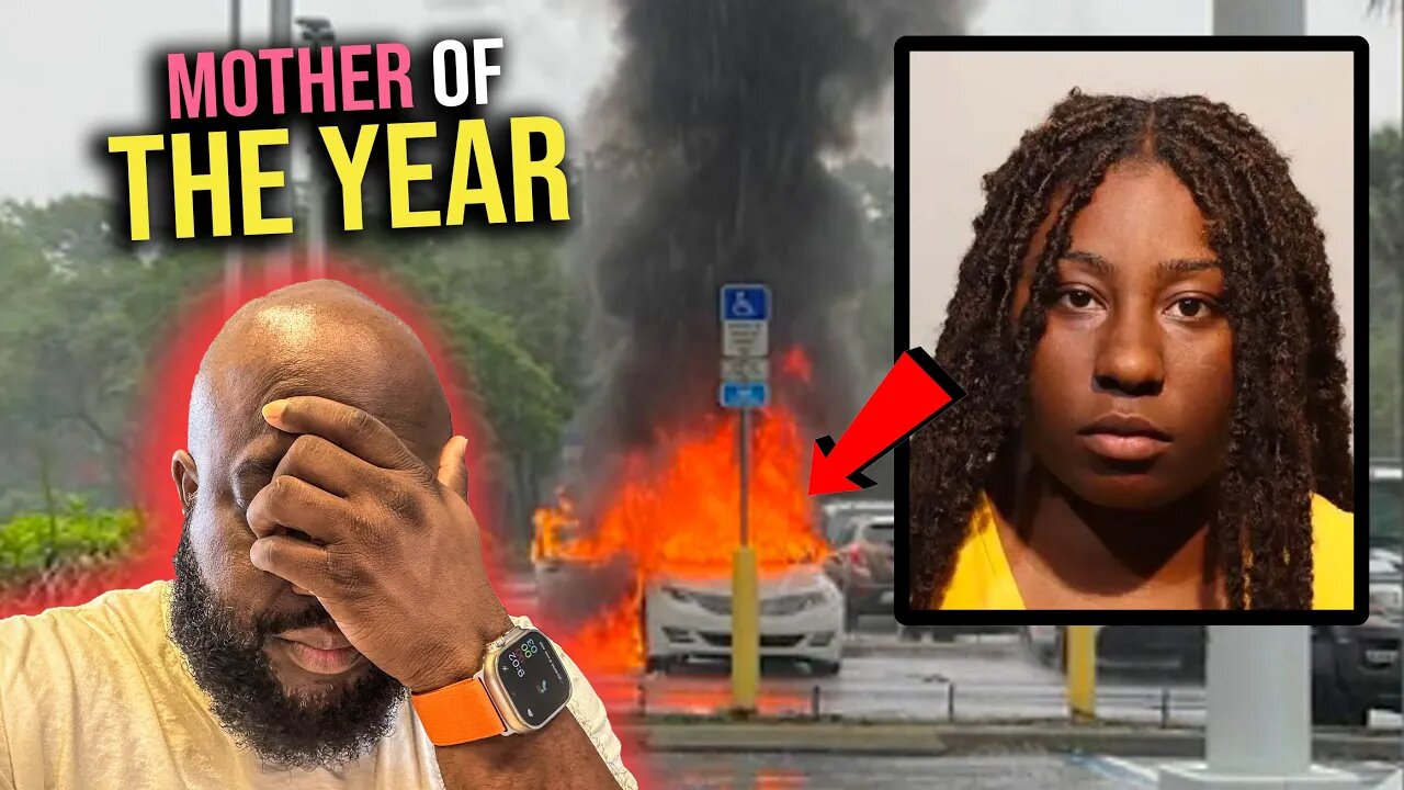 Stolen Car Bursts Into Flames While Rachet Single Mother Shoplifts From Dillards With Kids In Tow 🥴