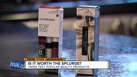 Same look for less? Twins compare pricey vs. cheap beauty products