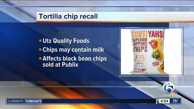 Utz recalls some tortilla chips over possible milk allergen