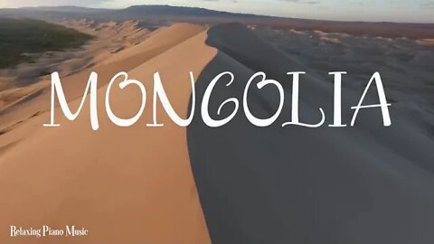 FLYING @ OVER @ MONGOLIA @ 4K @ UHD @ @ Relaxing @ Music @ Along With Beautiful Nature Videos 4K
