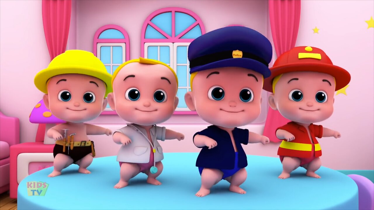 "Animated Learning Fun: Five Little Babies with Junior Squad | Kids Song Adventure"