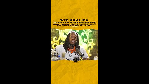 #wizkhalifa U get a better deal & more 💰 with a private investor than a label🎥 @Drinkchamps