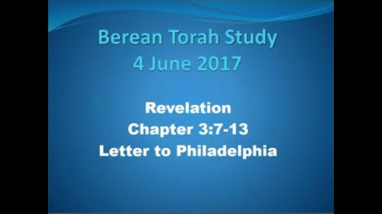 Revelation 3 A Message for Philadelphia