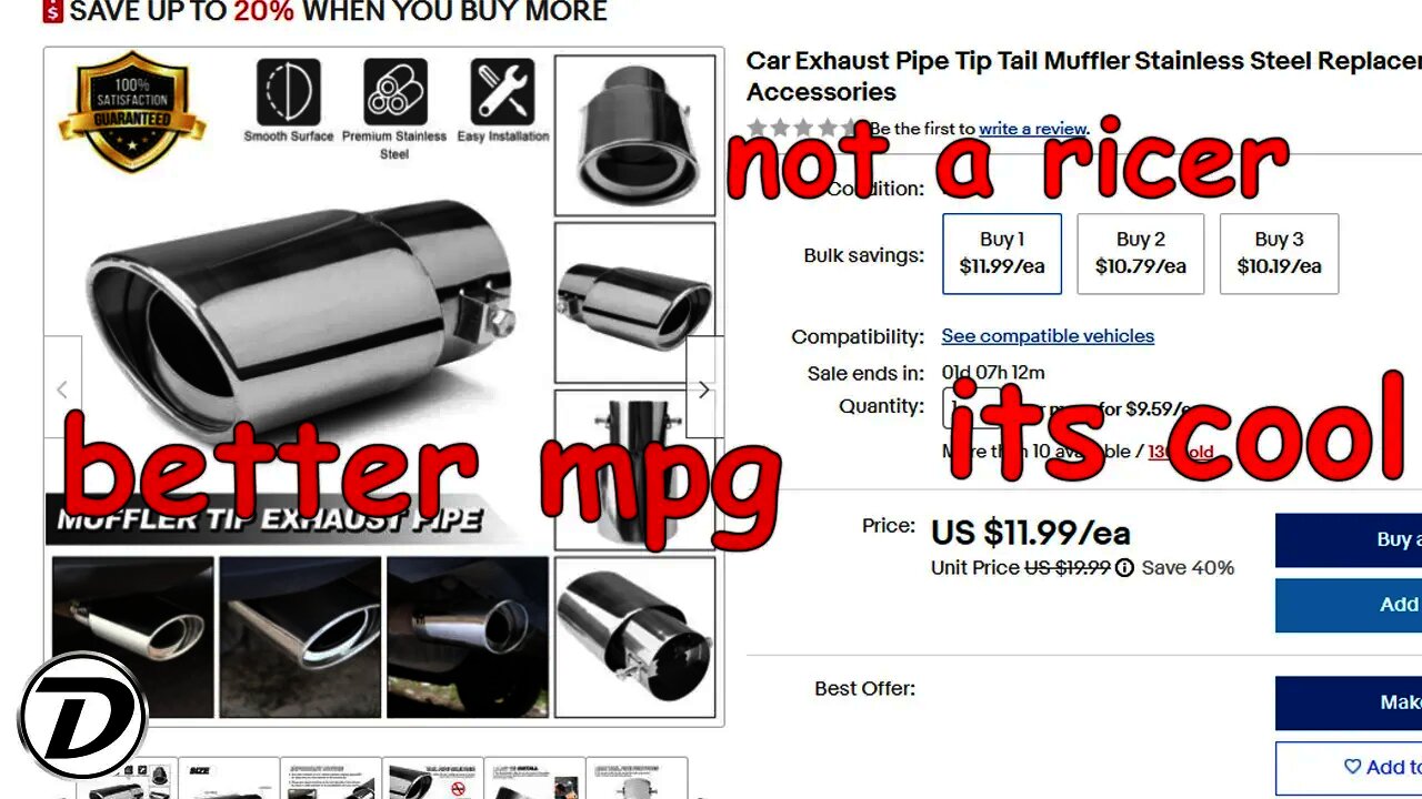 ebay chrome exhaust tip review