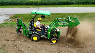 Compact Tractor Rock Bucket Saves The Day! Move A Mountain Day 2!