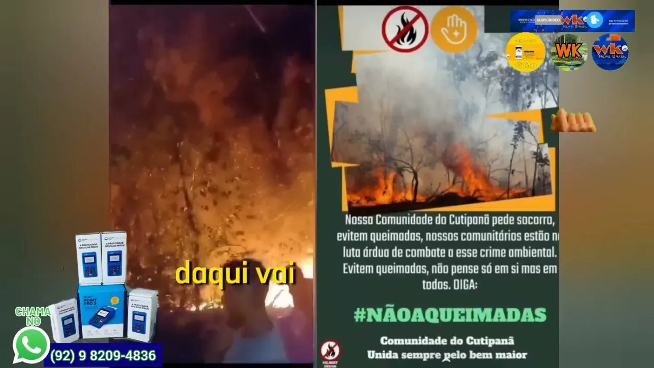 A comunidade do Cutipanã segue sob as chamas do incêndio que atinge a localidade - Veja o Vídeo: